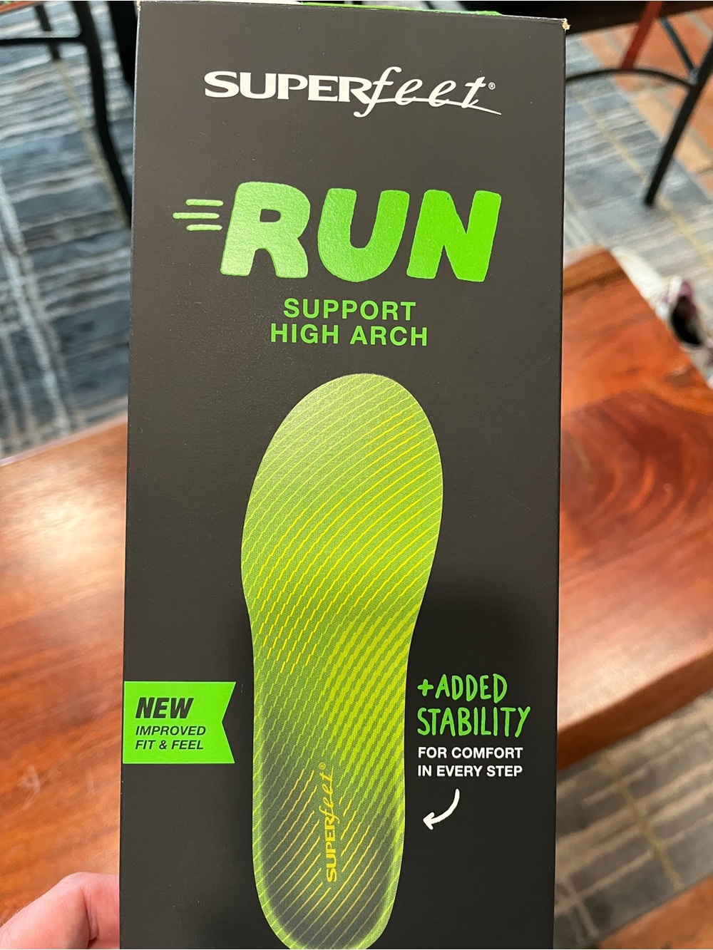 Superfeet Run High Arch Insoles in Green - Added Stability